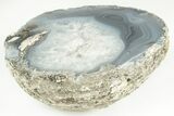 Las Choyas Coconut Geode Half with Banded Agate - Mexico #214214-1